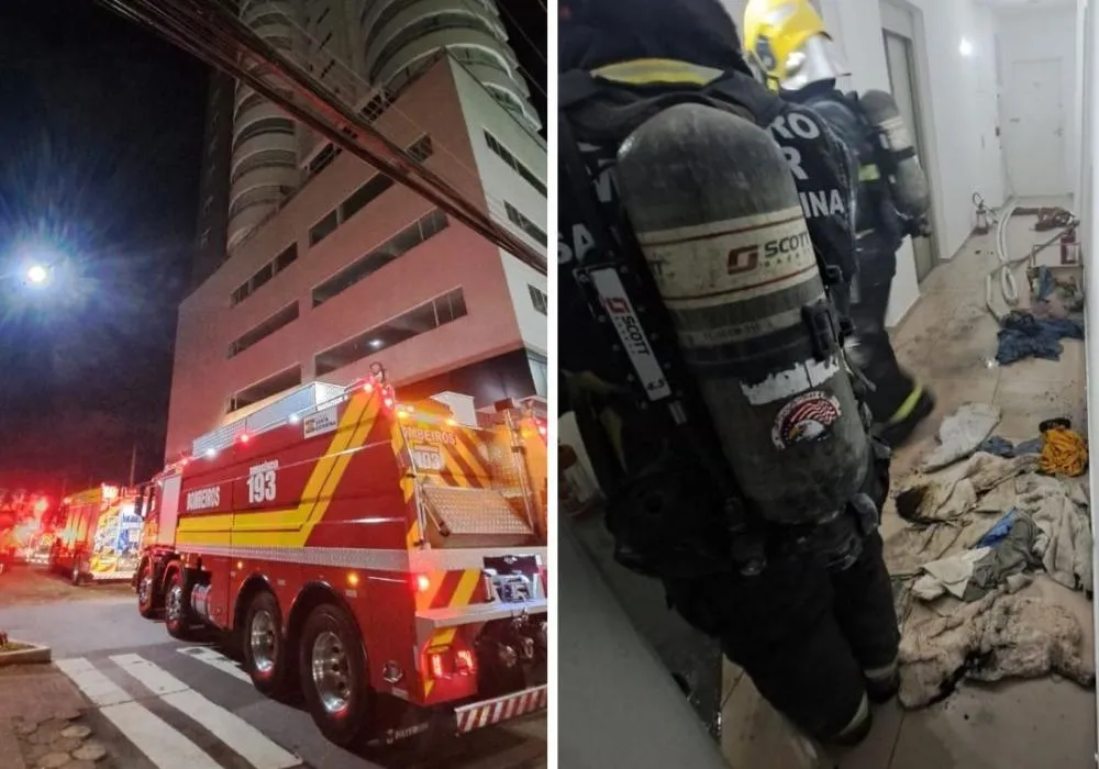 Incêndio atinge apartamento em edifício no Centro de Balneário Camboriú